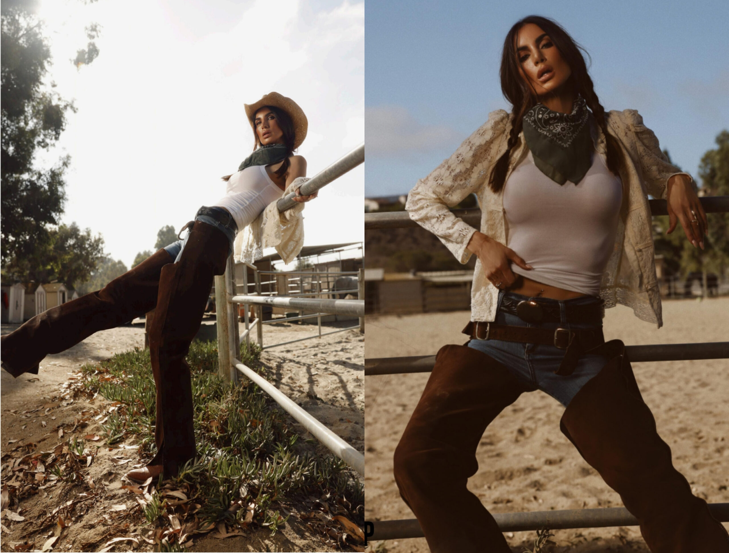 Misha Skova in a Western-inspired fashion editorial for QP Fashion Magazine